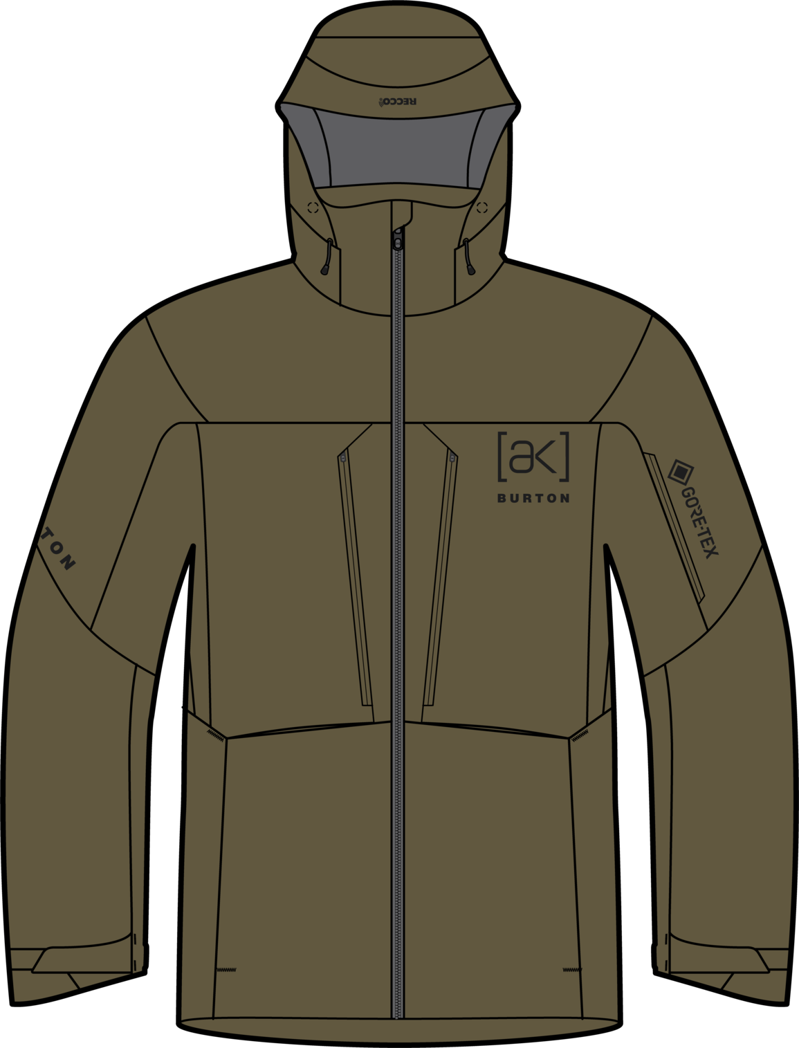 Men's [ak] Hover GORE‑TEX C-Knit 3L Stretch Jacket - Dried Moss