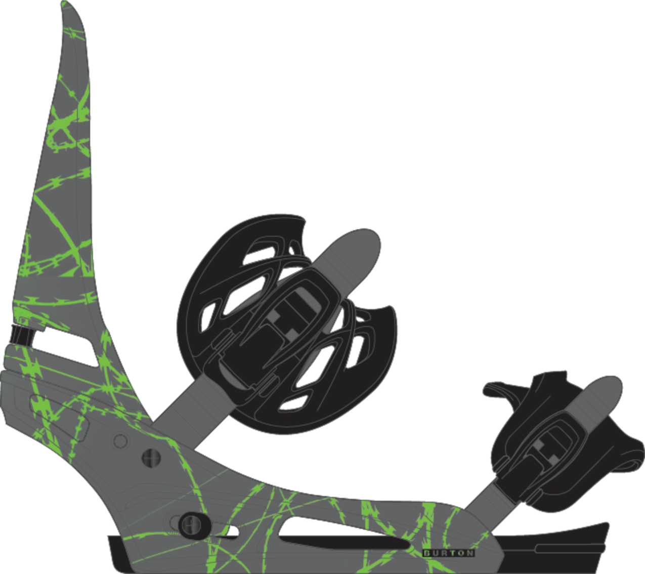 Men's Cartel Re:Flex Snowboard Bindings - Gray/Green Voltage