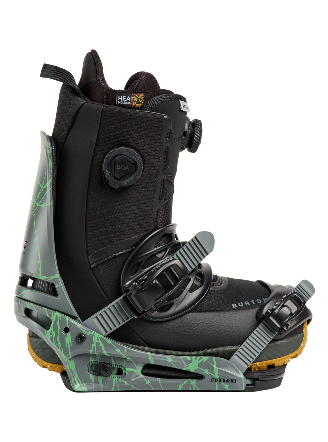 Men's Cartel Re:Flex Snowboard Bindings - Gray/Green Voltage