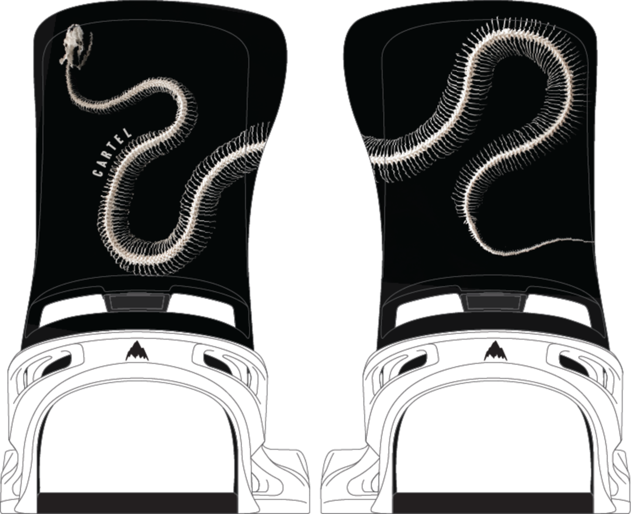 Men's Cartel Re:Flex Snowboard Bindings - Skeleton Snake