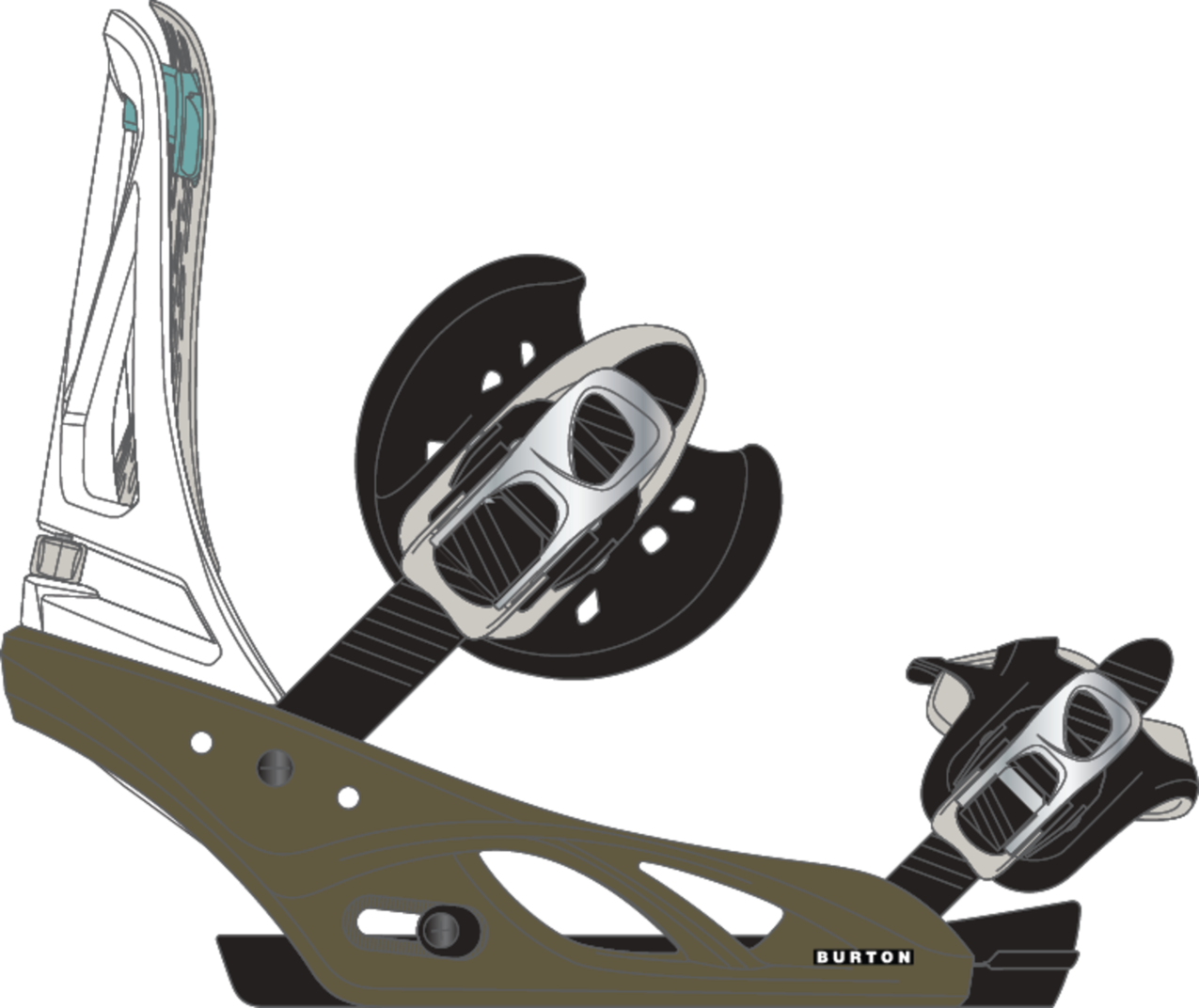 Men's Genesis Re:Flex Snowboard Bindings - White/Dried Moss