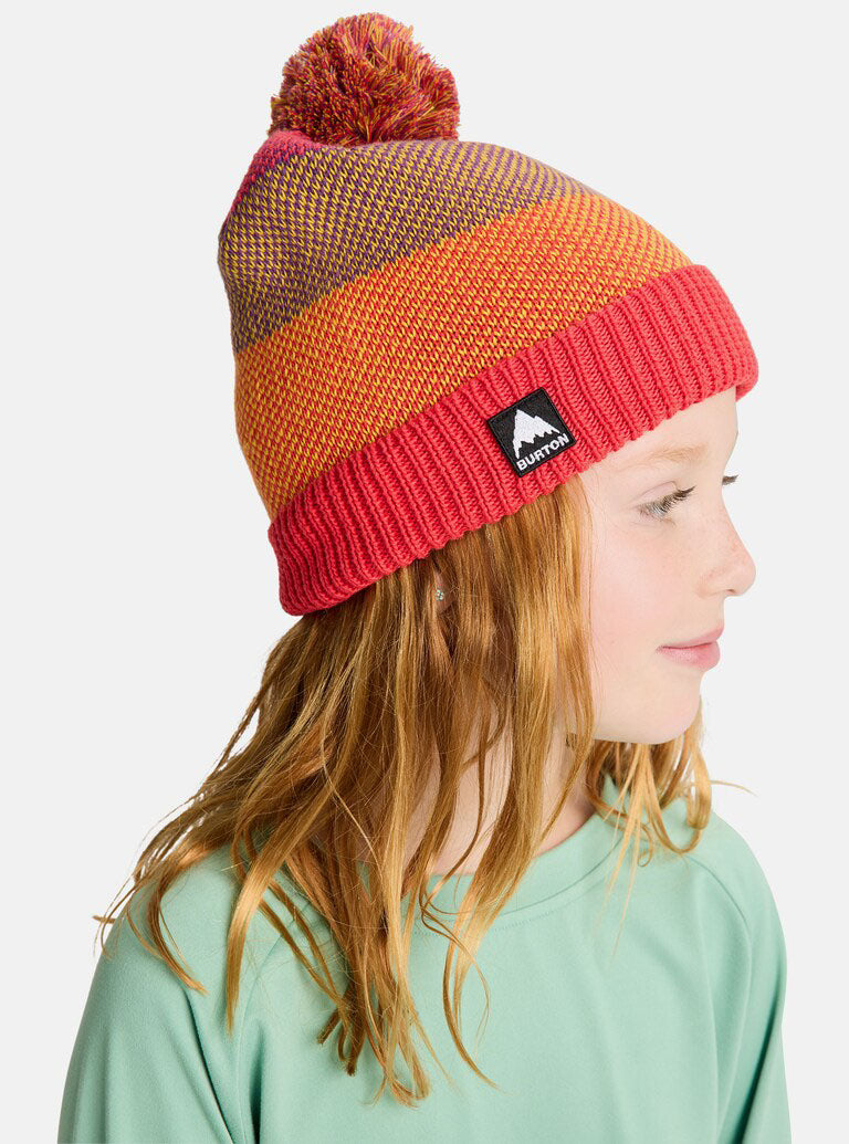 Czapka Kids' Burton Fleece-Lined Pom Beanie FIESTA RED MULTI