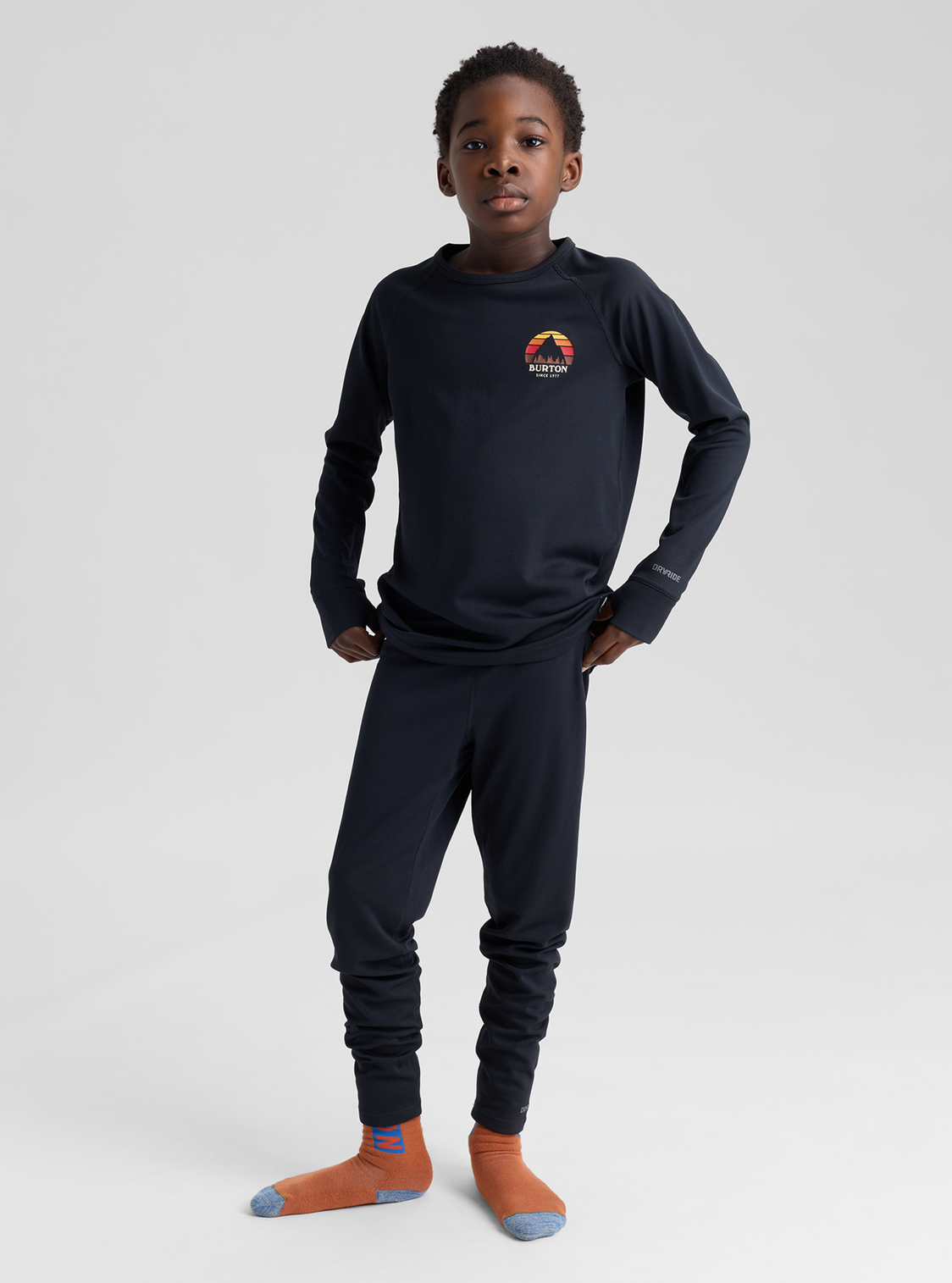 Kids' Lightweight Base Layer Set - True Black