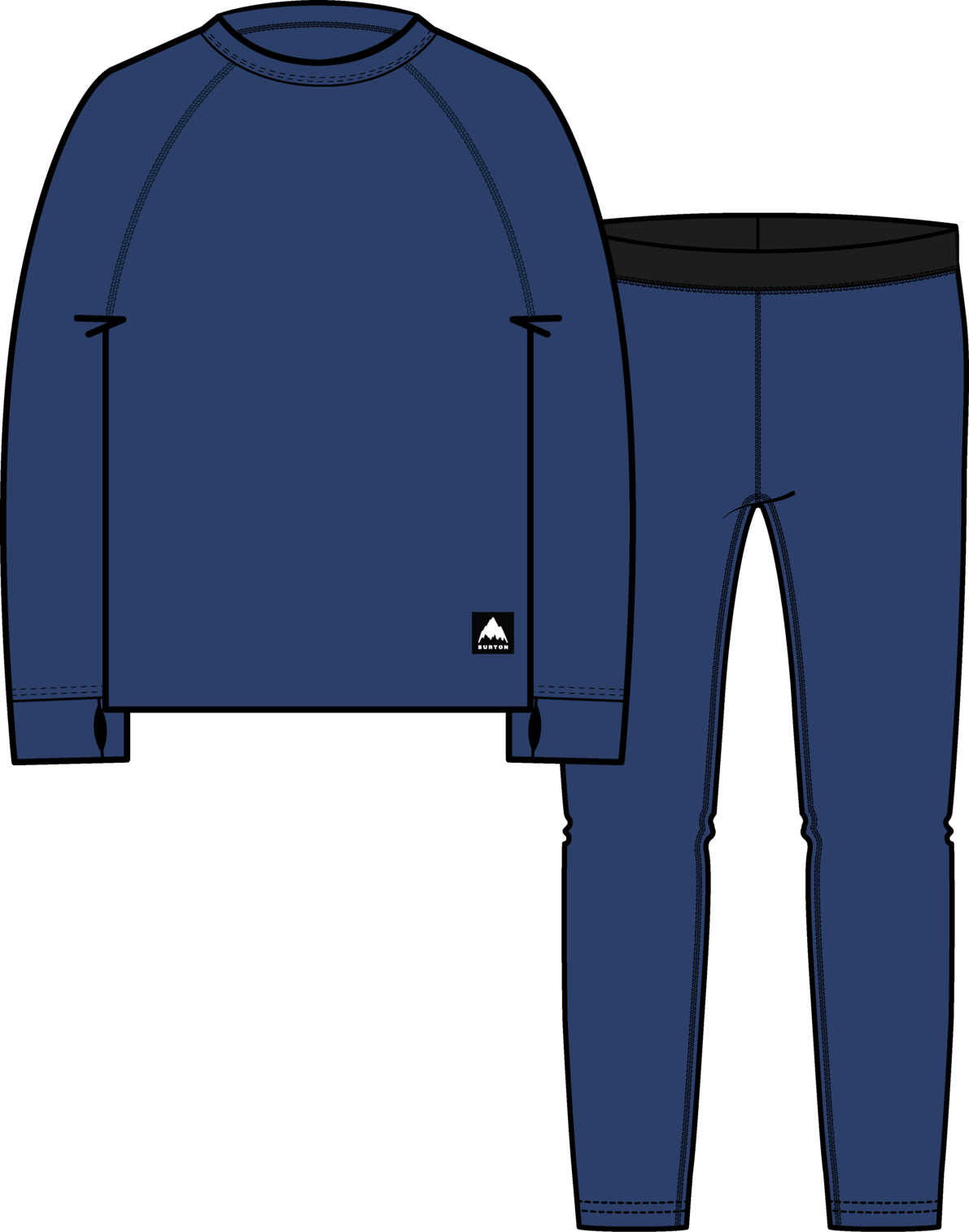 Kids' Lightweight Base Layer Set - Twilight Blue