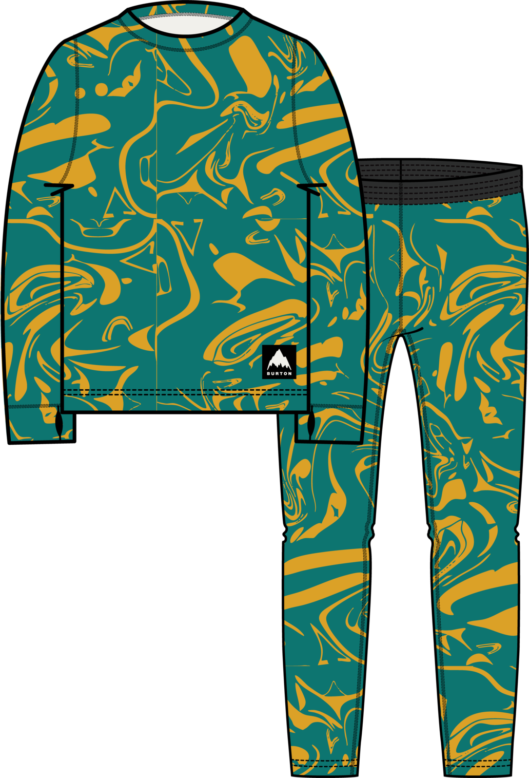 Kids' Lightweight Base Layer Set - Liquid Gold