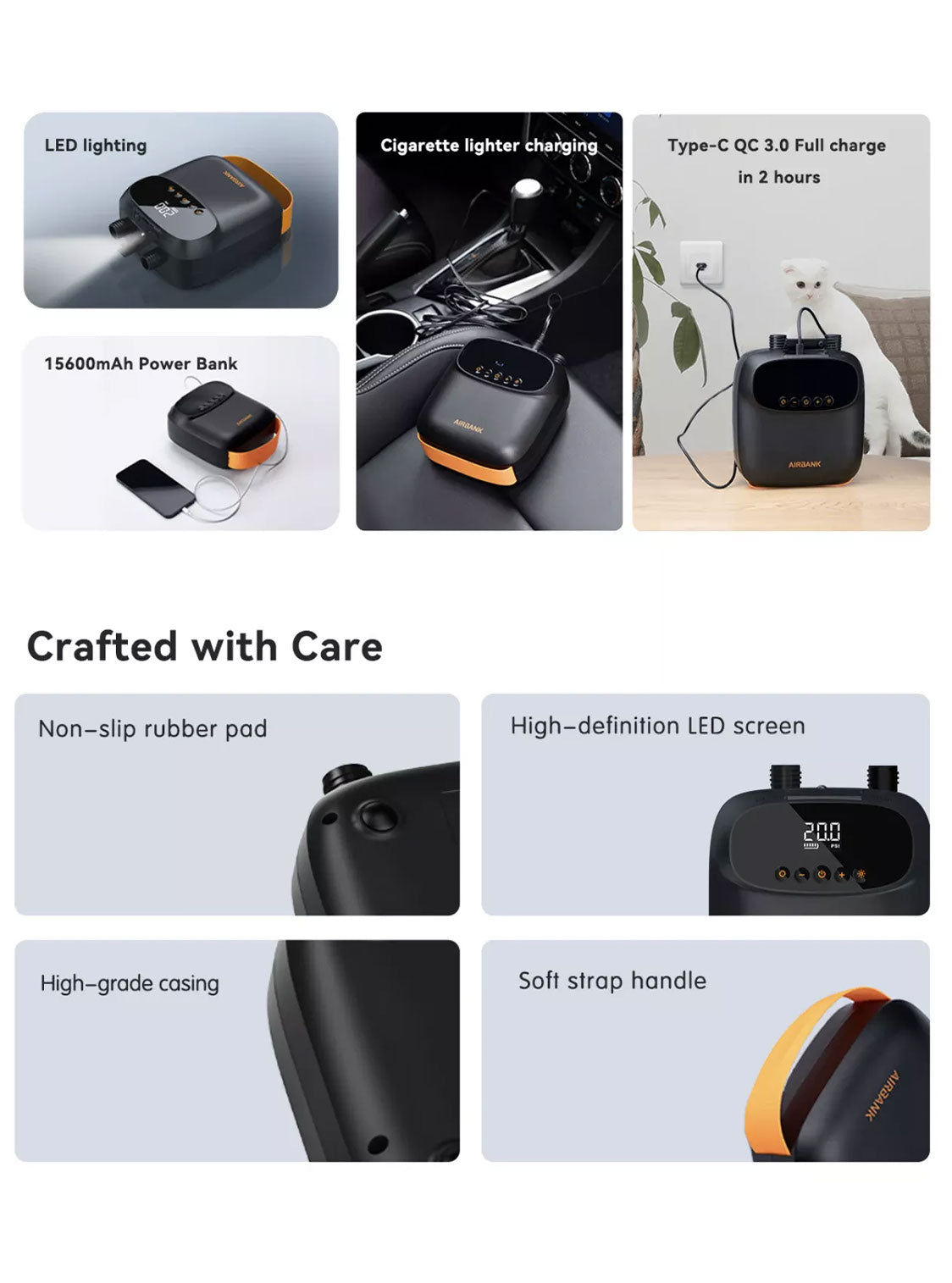 AIRBANK Puffer Pro Rechargeable SUP Air Pump