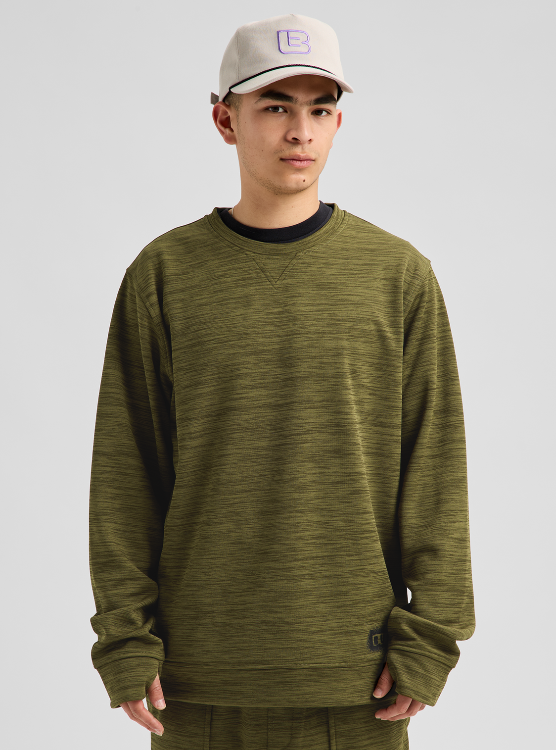 Men's Oak Pullover Crew - Dried Moss Htr