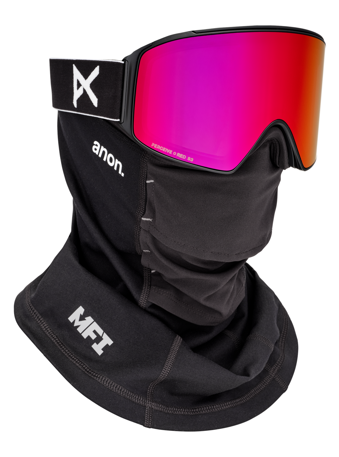 M4 Goggles (Toric) + Bonus Lens + MFI® Face Mask - Black/Perceive Sunny Red