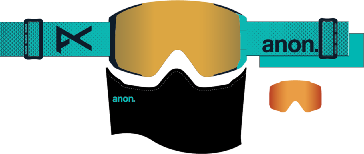 Sync Goggles + Bonus Lens + MFI® Face Mask - Marine / Perceive Sunny Bronze