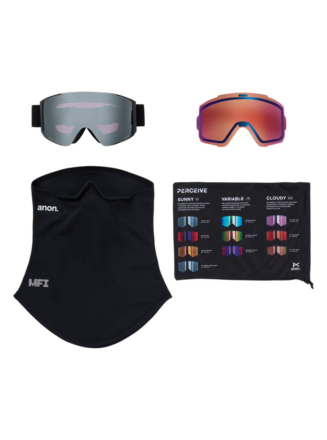 Sync Goggles + Bonus Lens + MFI® Face Mask - Smoke/Perceive Sunny Onyx
