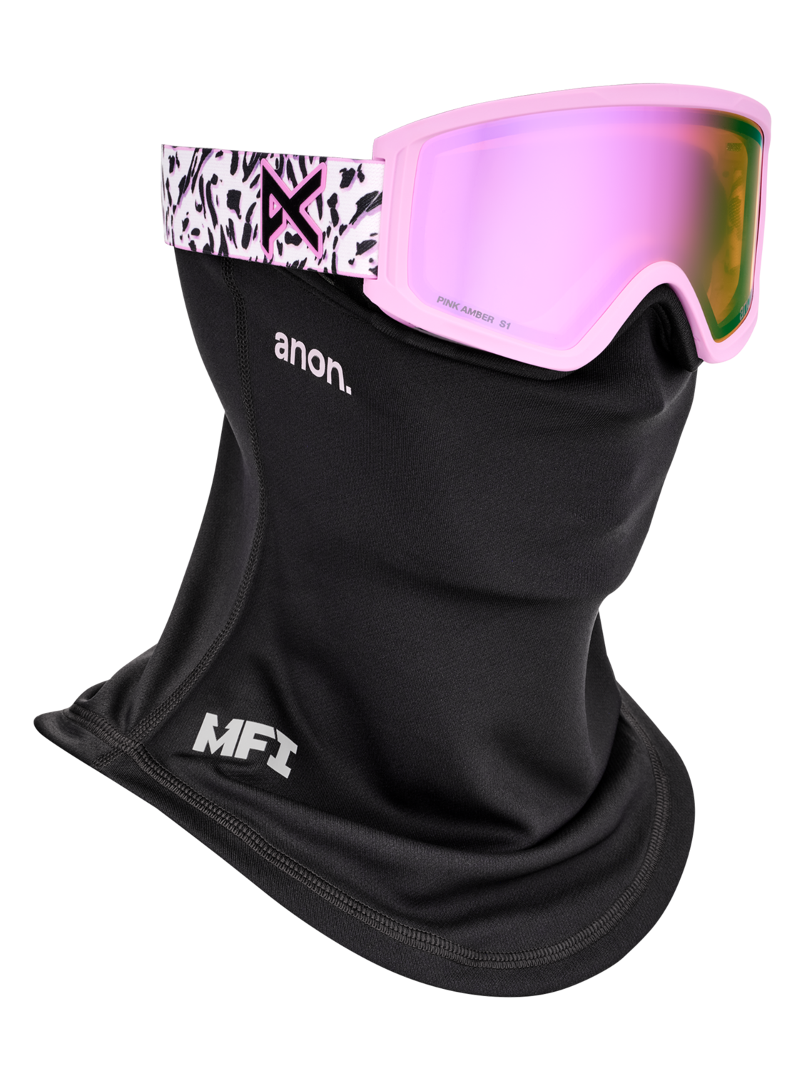 Tracker 2.0 Goggles + MFI® Face Mask - Leopard Pink / Pink Amber