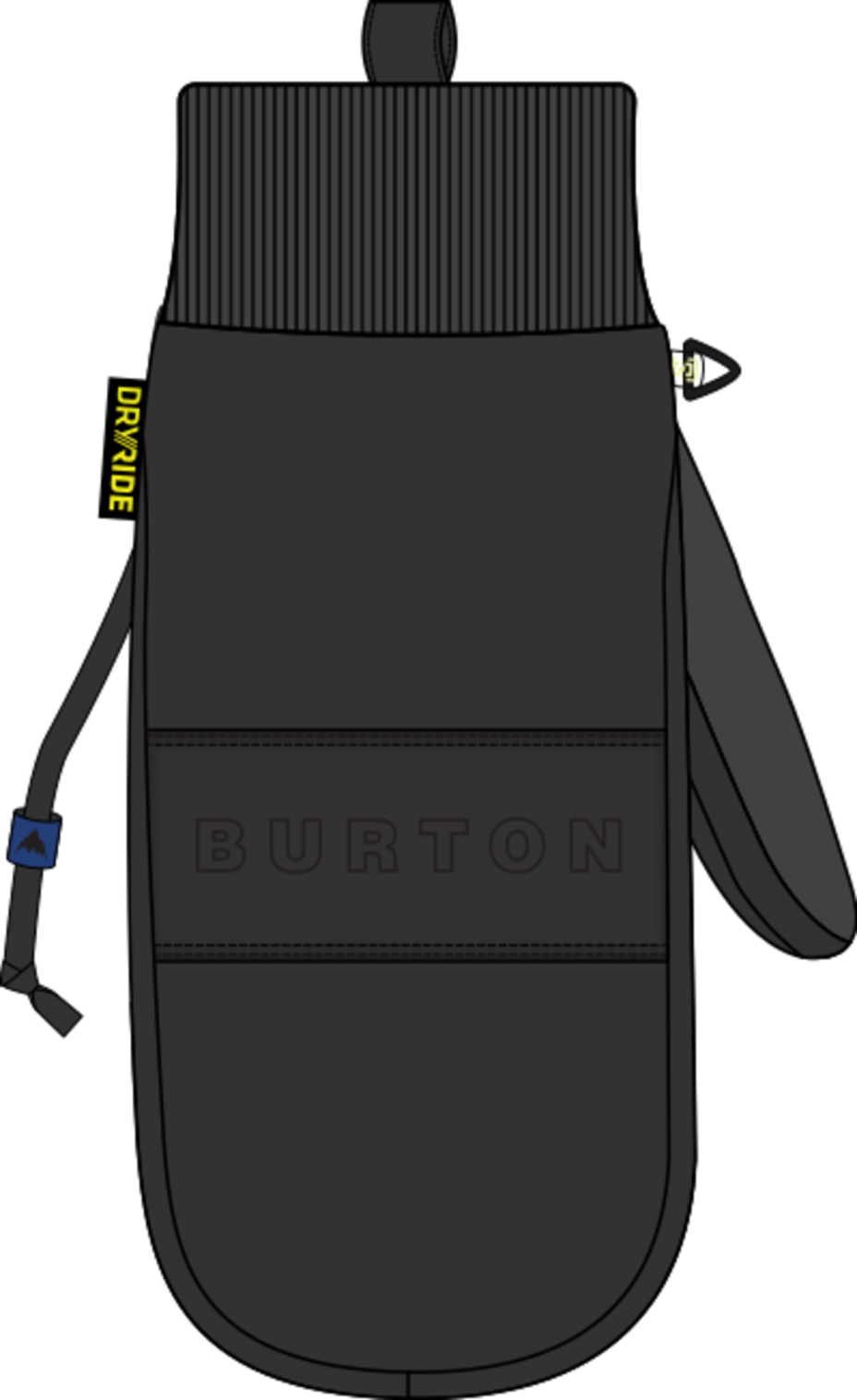 Treeline Leather Mittens - True Black
