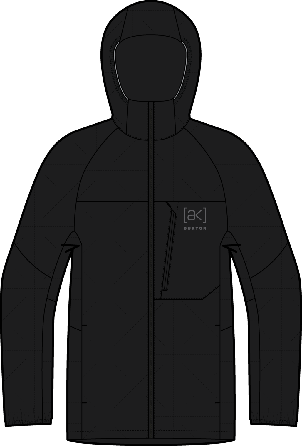 Men's [ak] Baker Hooded Down Jacket - True Black