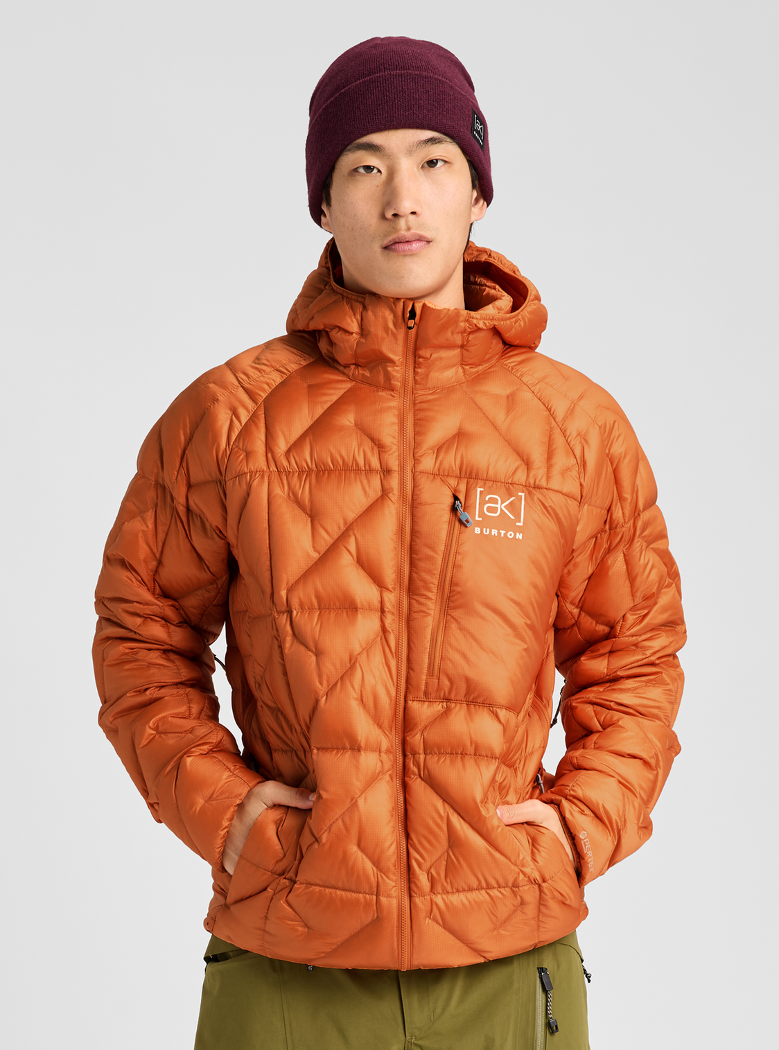 Men's [ak] Baker Hooded Down Jacket - Goldfish Orange