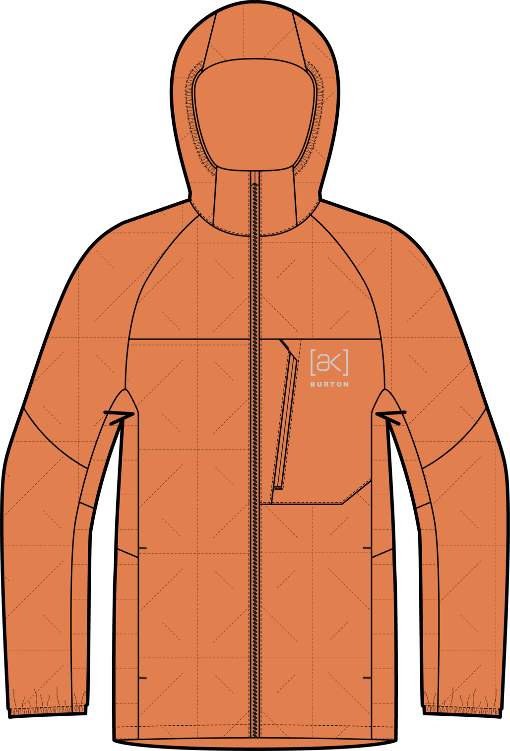 Men's [ak] Baker Hooded Down Jacket - Goldfish Orange