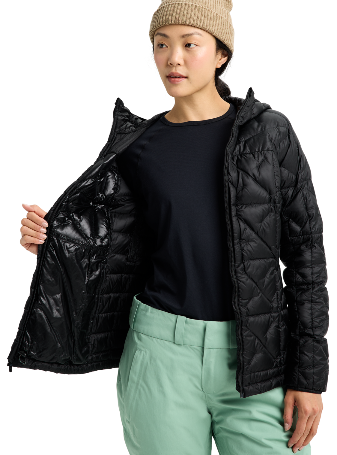 Women's [ak] Baker Down Hooded Jacket - True Black