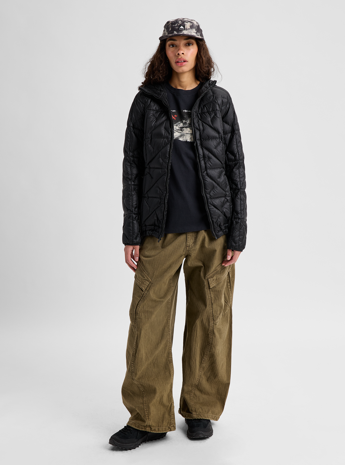 Women's [ak] Baker Down Hooded Jacket - True Black