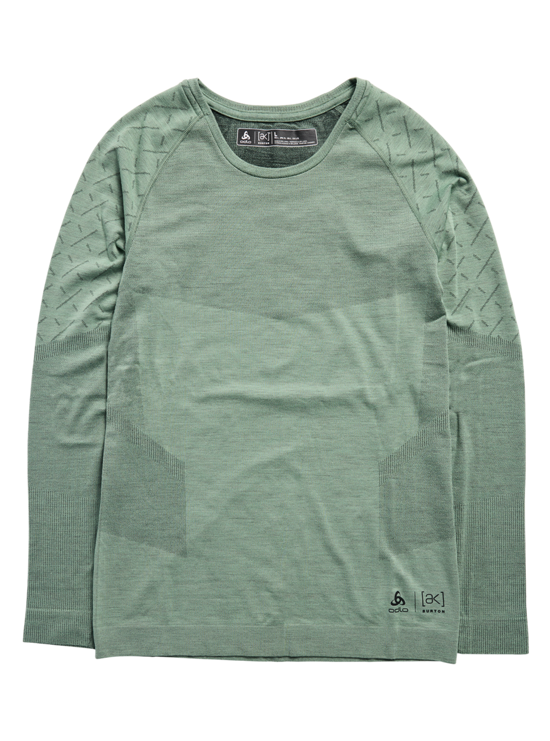 Men's [ak] Slokar Merino Base Layer Crewneck - Hedge Green/True Black
