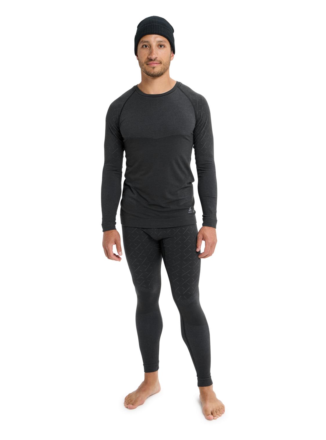 Men's [ak] Slokar Merino Base Layer Crewneck - True Black/Gray Cloud