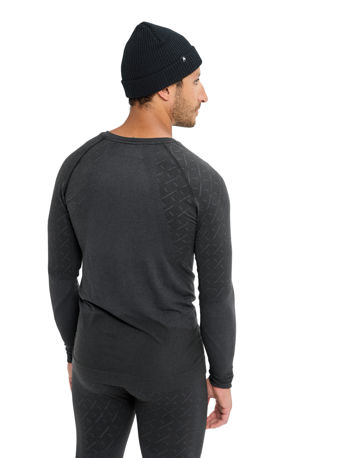 Men's [ak] Slokar Merino Base Layer Crewneck - True Black/Gray Cloud