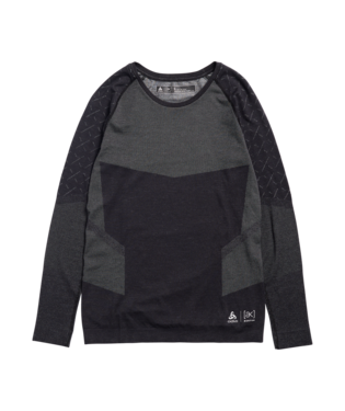 Men's [ak] Slokar Merino Base Layer Crewneck - True Black/Gray Cloud