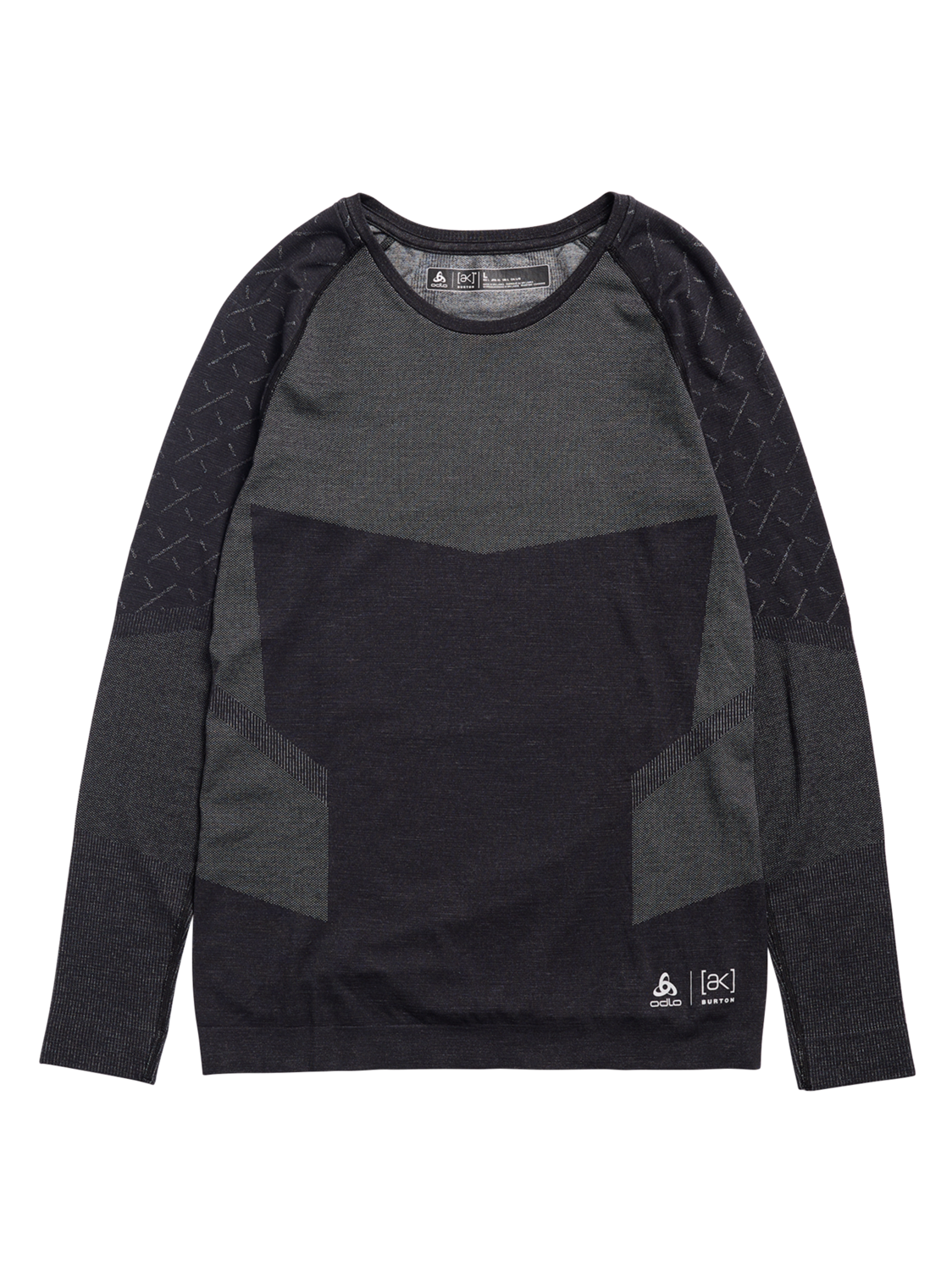 Men's [ak] Slokar Merino Base Layer Crewneck - True Black/Gray Cloud