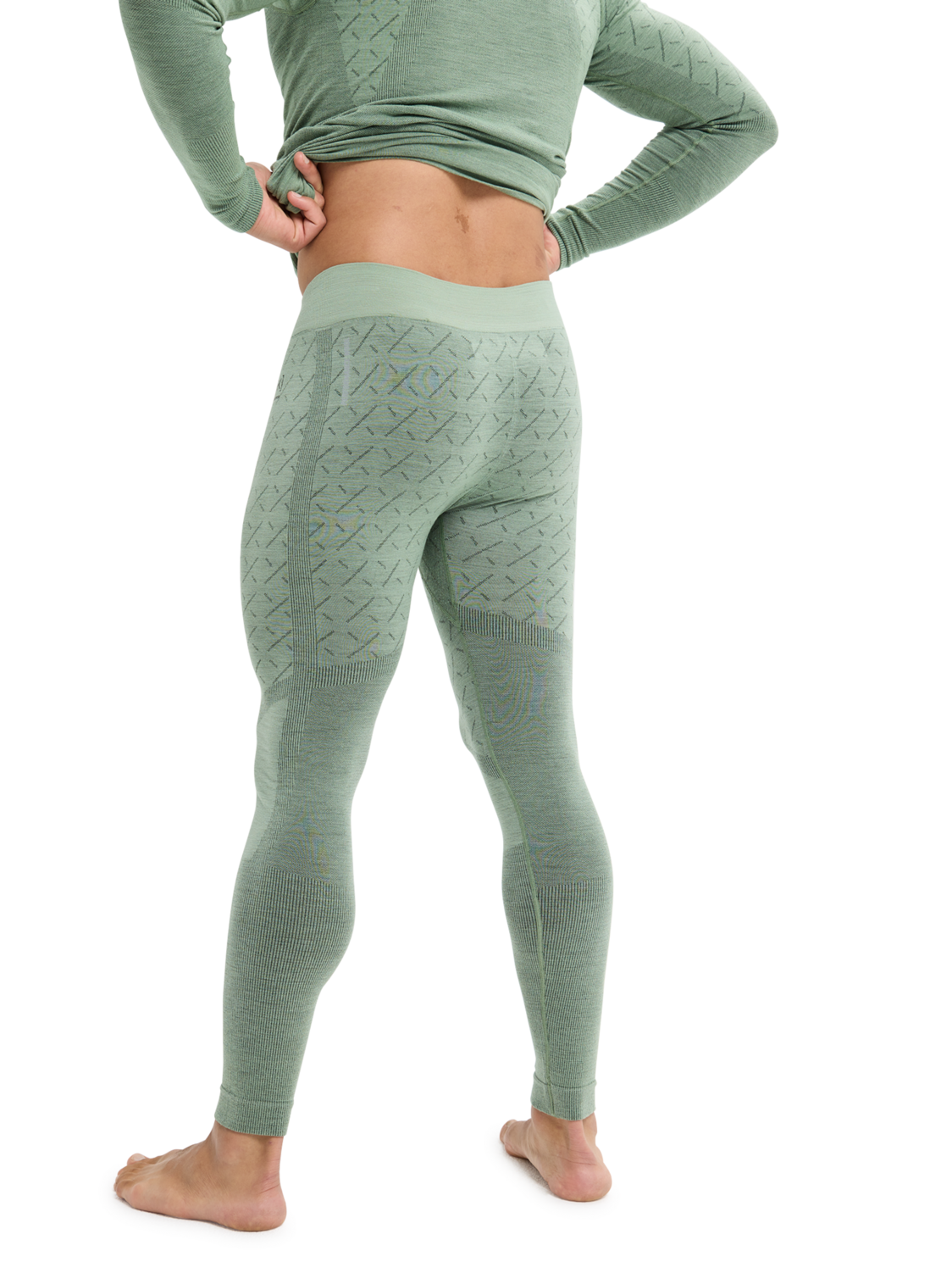 Men's [ak] Slokar Merino Base Layer Pants - Hedge Green/True Black