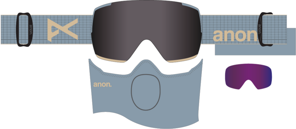 M5S Goggles + Bonus Lens + MFI® Face Mask - Airstream Blue / Perceive Sunny Onyx