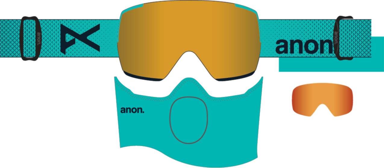 M5S Goggles + Bonus Lens + MFI® Face Mask - Marine / Perceive Sunny Bronze