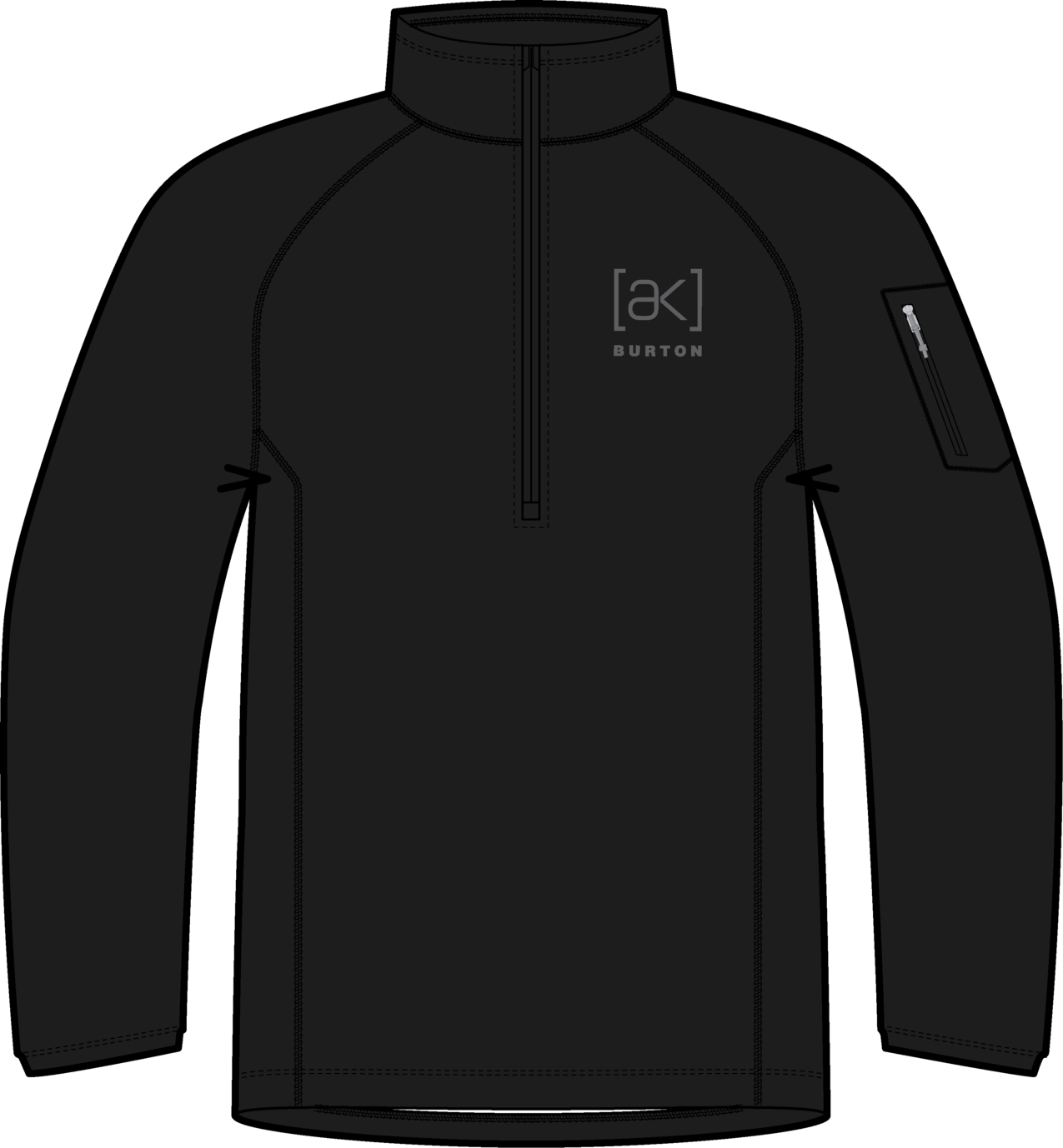 Men's [ak] Helium Grid Fleece Half-Zip - True Black