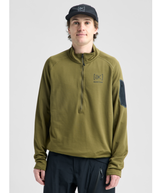 Men's [ak] Helium Grid Fleece Half-Zip - Dried Moss