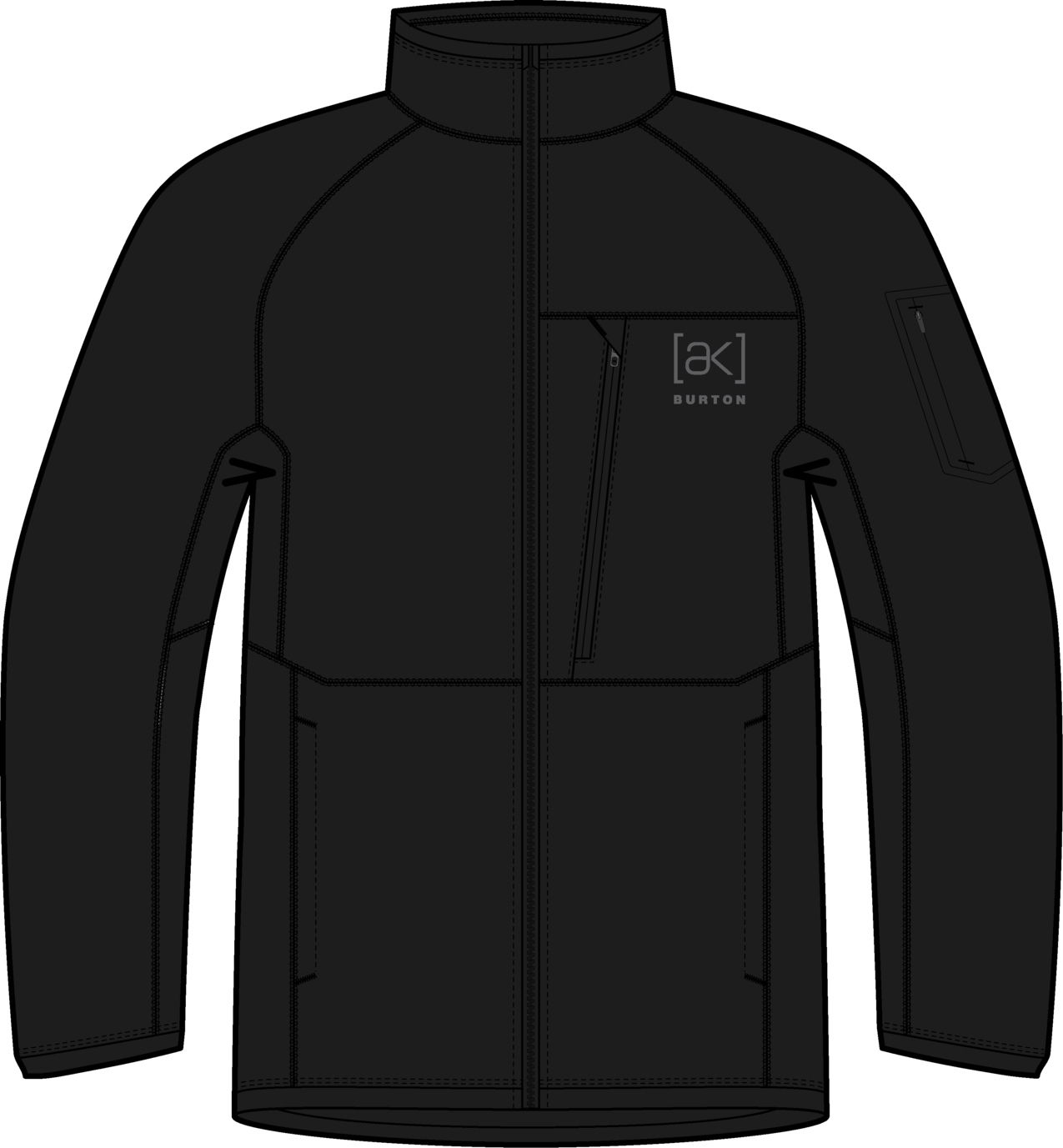 Men's [ak] Baker Stretch Fleece Full-Zip - True Black