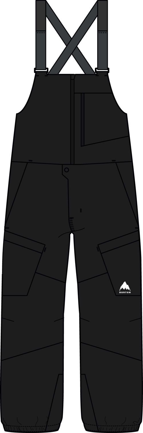 Kids' Powline GORE-TEX Bib Pants - True Black