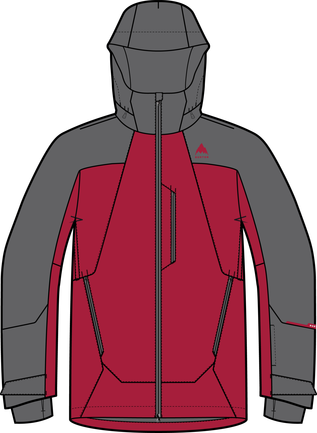 Mens Reserve 2L Insulated Jacket - Gotham Gray/Geranium Red