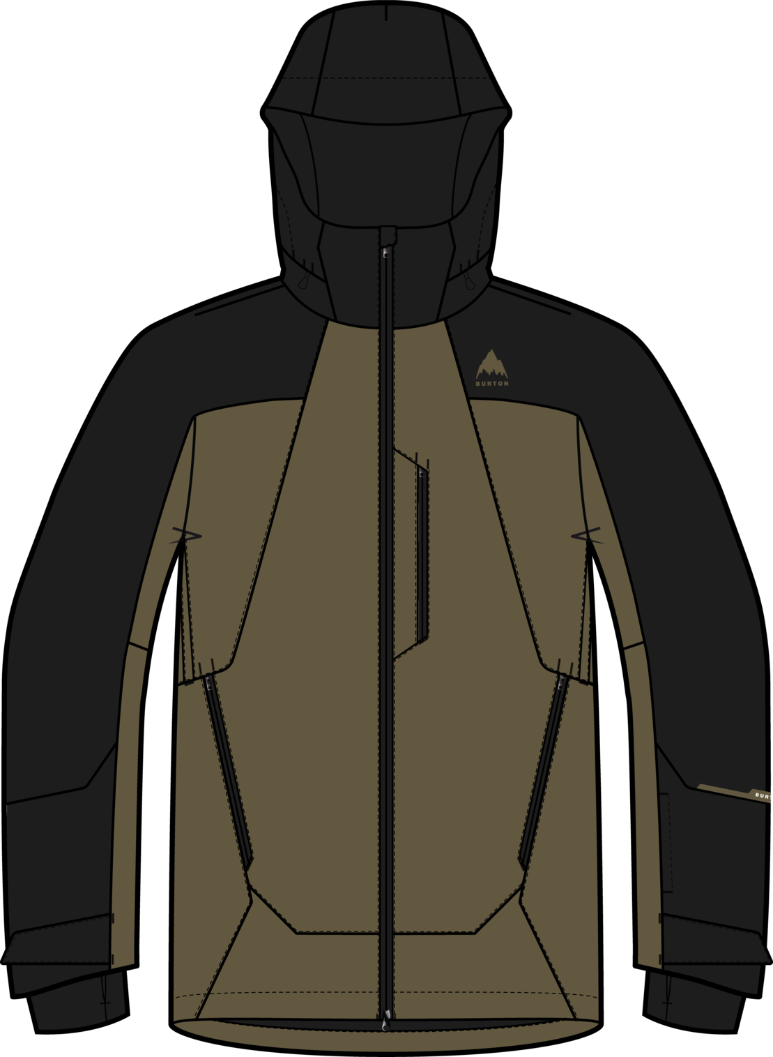 Mens Reserve 2L Insulated Jacket - True Black/Dried Moss