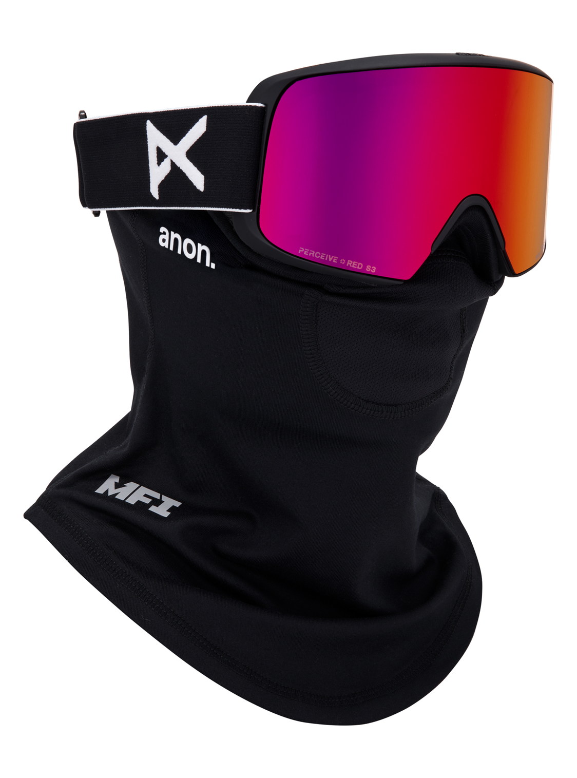 M6S Goggles + Bonus Lens + MFI® Face Mask - Black/Perceive Sunny Red