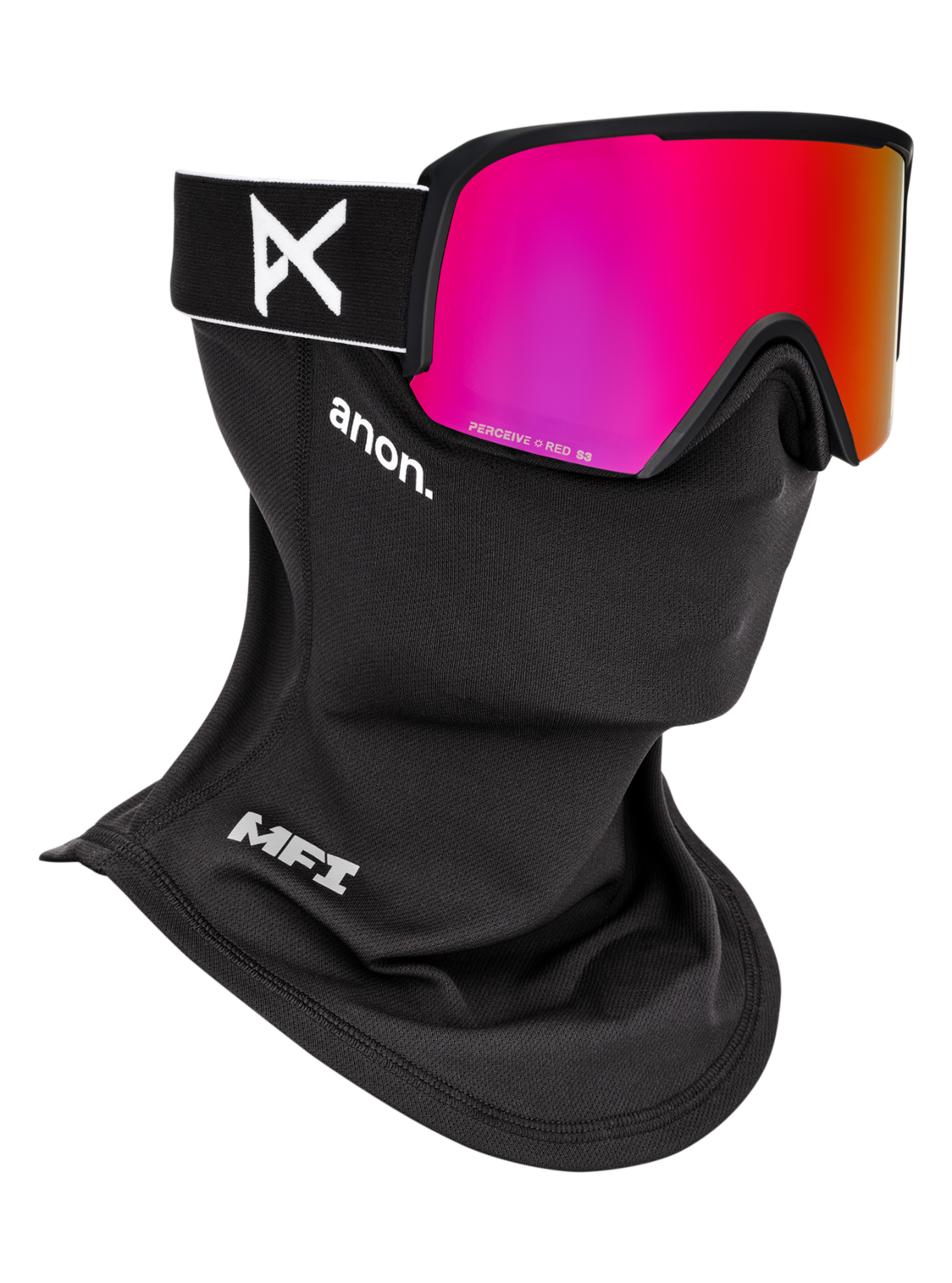 Nesa S Goggles + Bonus Lens + MFI® Face Mask - Black/Perceive Sunny Red