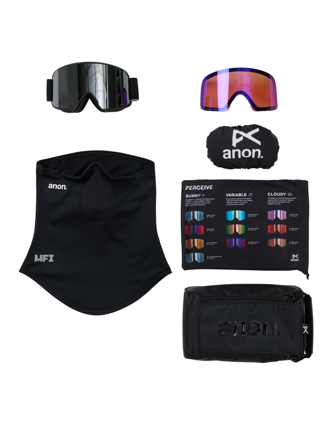 M6 Goggles + Polarized Perceive Lens - Black/Perceive Polar Onyx