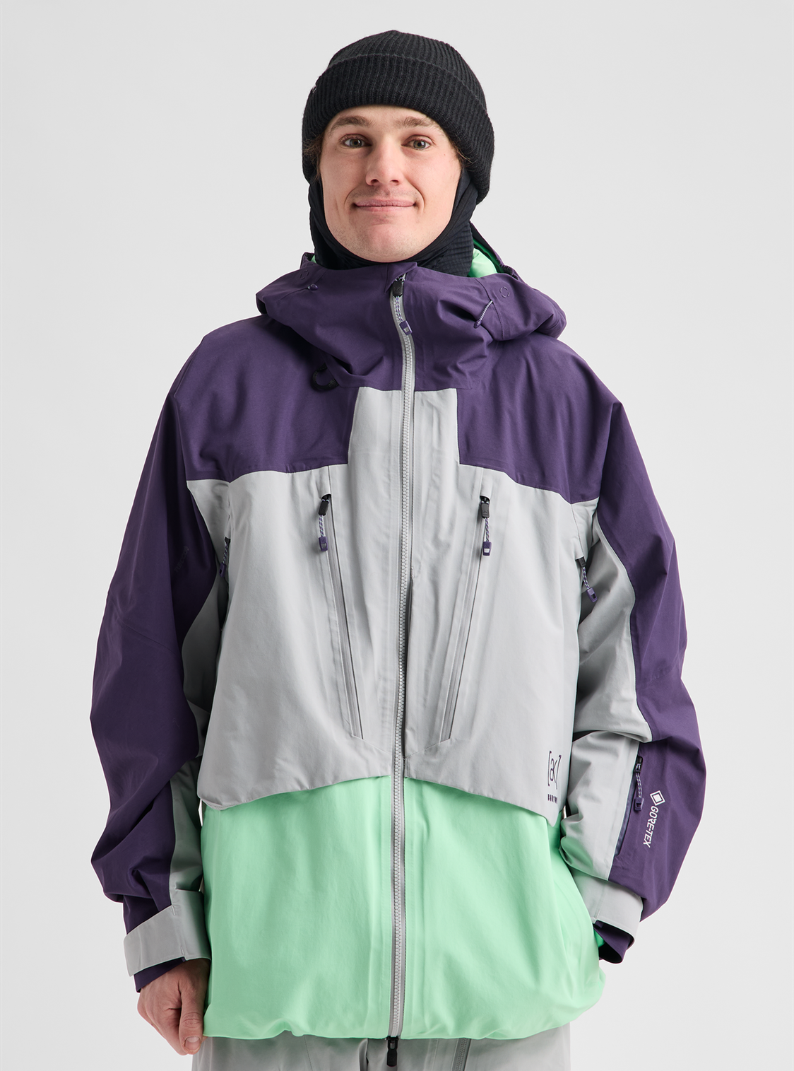 Men's [ak] Swash Synthetic Insulated GORE-TEX 2L Jacket - Nightshade Purple/Apparition Gray/Green Voltage