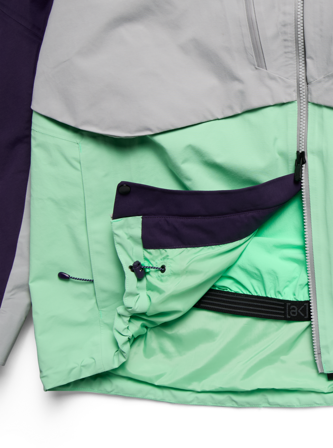 Men's [ak] Swash Synthetic Insulated GORE-TEX 2L Jacket - Nightshade Purple/Apparition Gray/Green Voltage