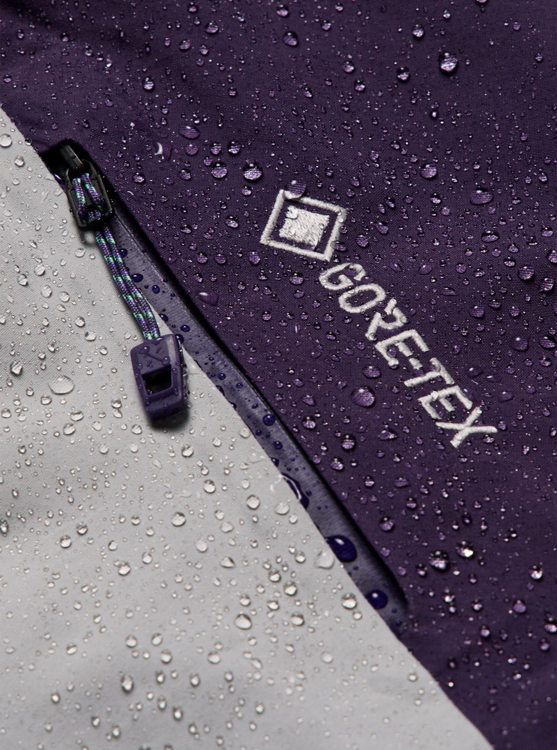 Men's [ak] Swash Synthetic Insulated GORE-TEX 2L Jacket - Nightshade Purple/Apparition Gray/Green Voltage