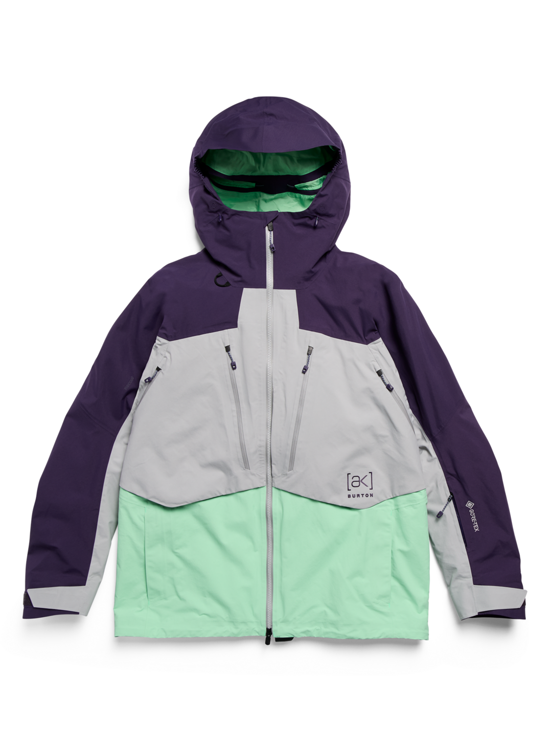 Men's [ak] Swash Synthetic Insulated GORE-TEX 2L Jacket - Nightshade Purple/Apparition Gray/Green Voltage