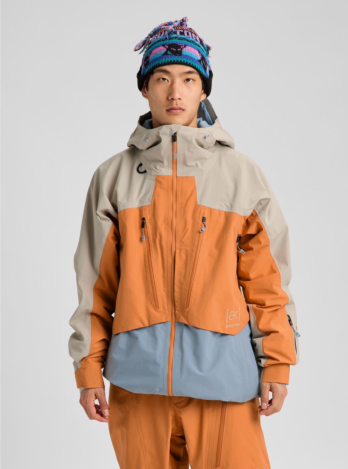 Men's [ak] Swash Synthetic Insulated GORE-TEX 2L Jacket - Chinchilla Gray/Goldfish Orange/Airstream Blue