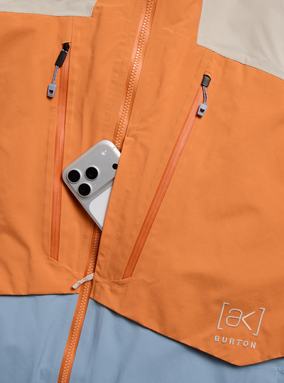 Men's [ak] Swash Synthetic Insulated GORE-TEX 2L Jacket - Chinchilla Gray/Goldfish Orange/Airstream Blue