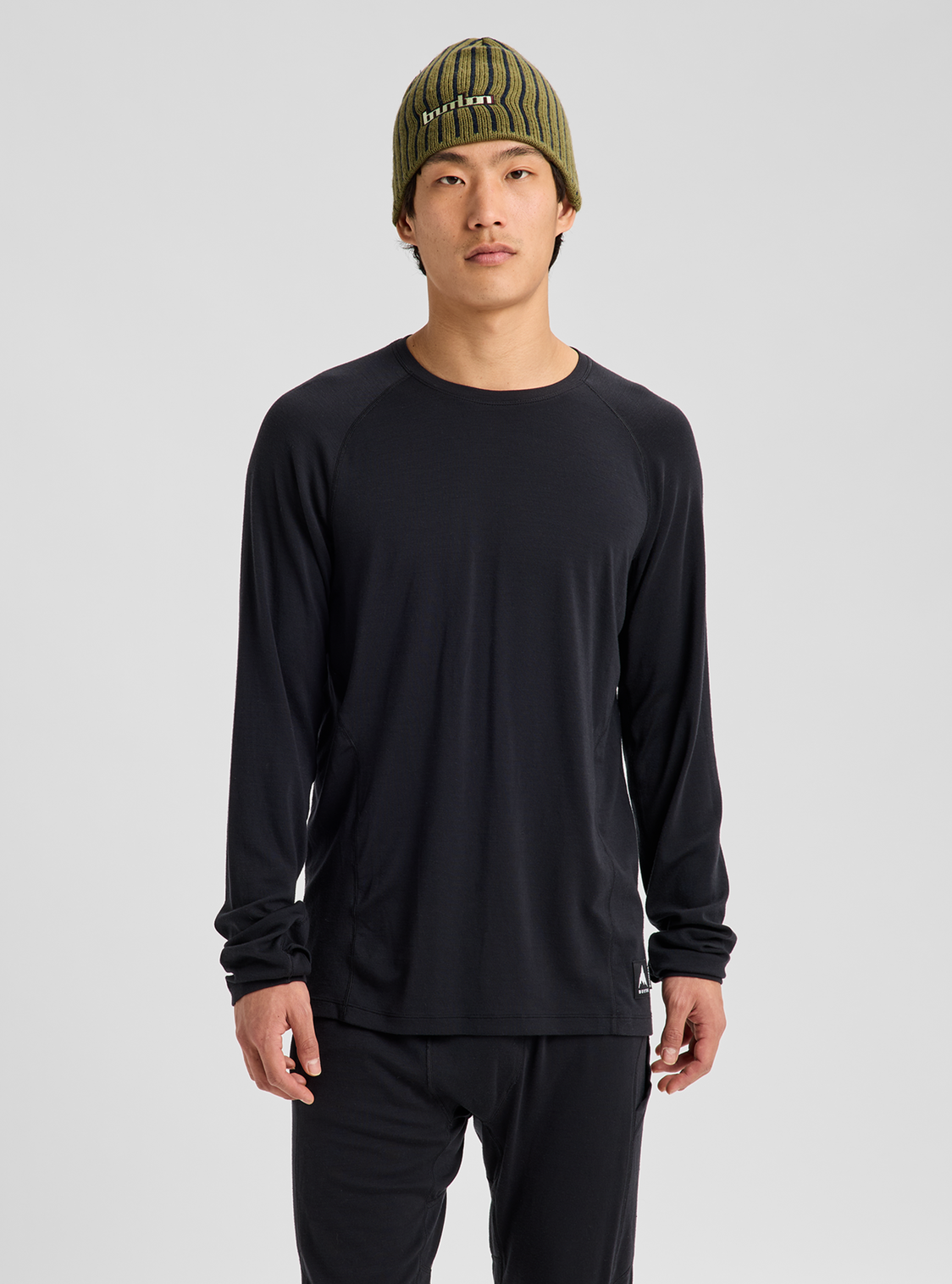 Men's Merino Blend Midweight Base Layer Crew - True Black