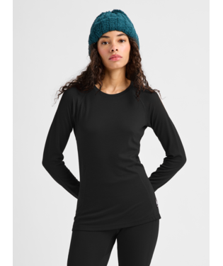 Women's Merino Blend Midweight Base Layer Crew - True Black