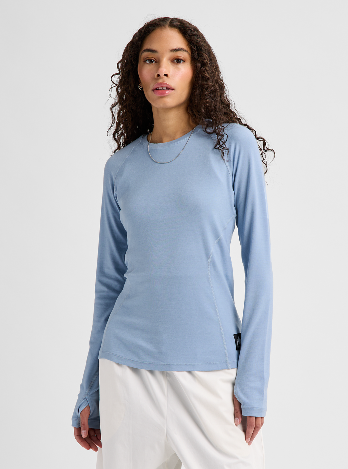 Women's Merino Blend Midweight Base Layer Crew - Airstream Blue