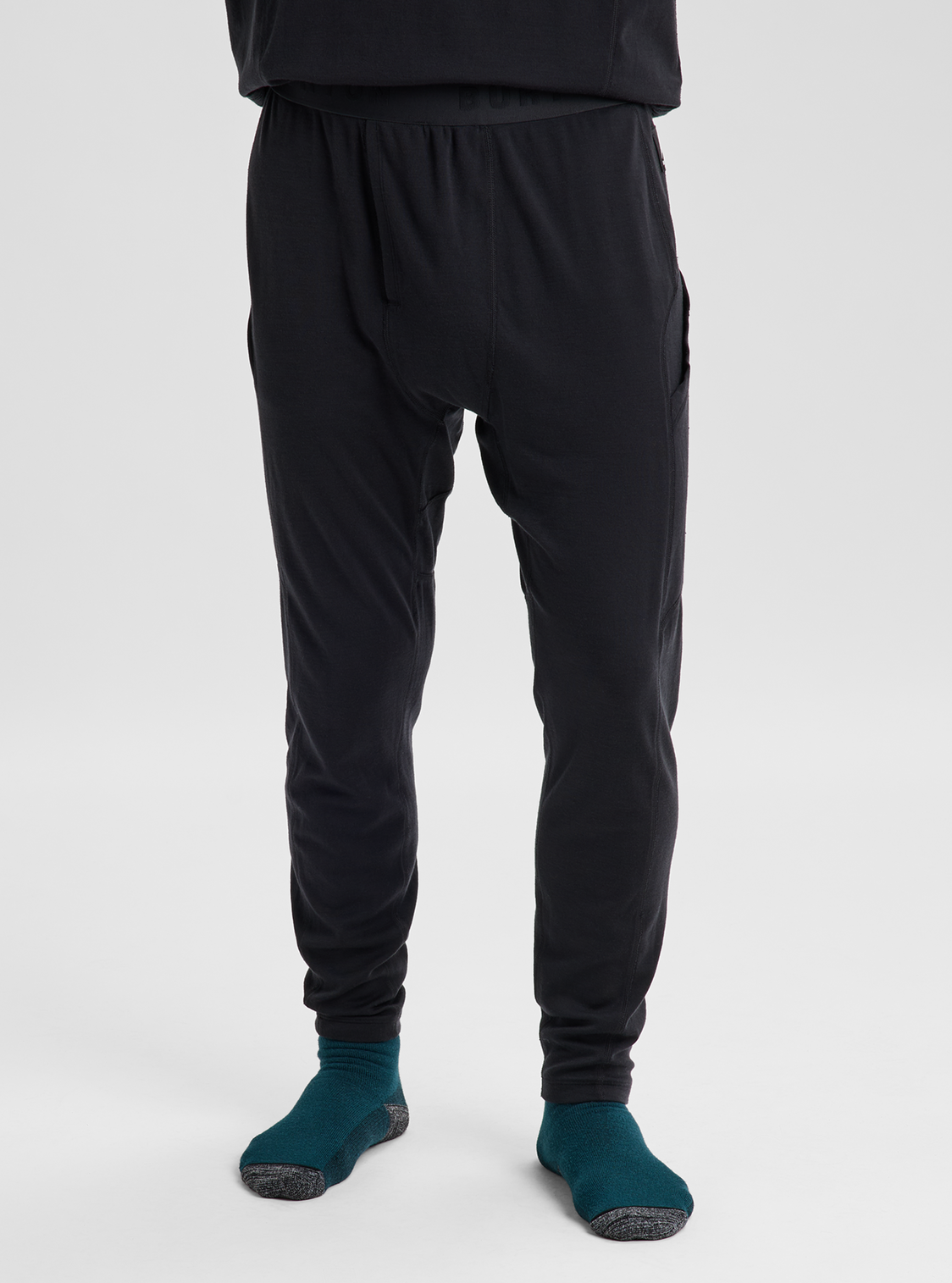 Men's Merino Blend Midweight Base Layer Pants - True Black