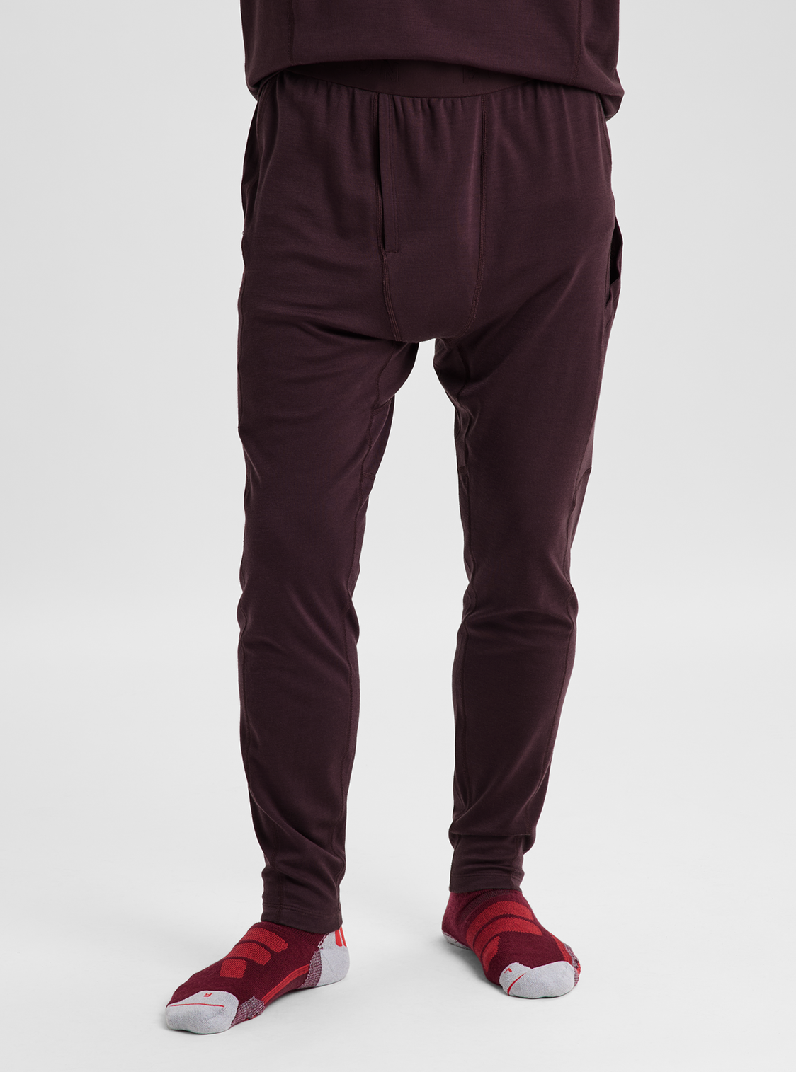 Men's Merino Blend Midweight Base Layer Pants - Bear Hug Brown