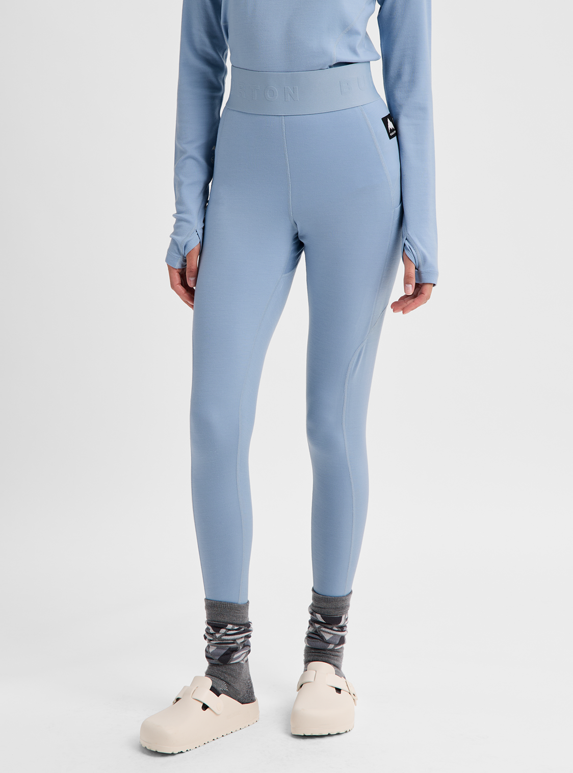 Women's Merino Blend Midweight Base Layer Pants - Airstream Blue